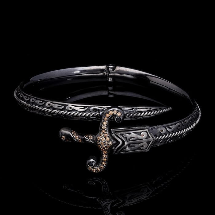 Men’s Sterling Silver Sword Cuff