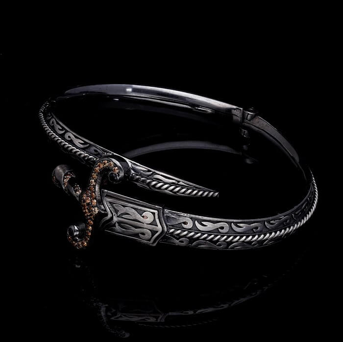 Men’s Sterling Silver Sword Cuff