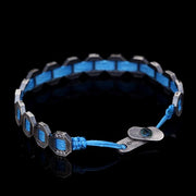 Men’s Sterling Silver Blue Octagon Macrame Bracelet