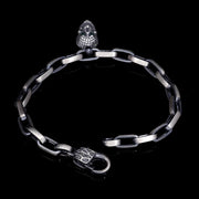 Men’s Memento Mori Skull Chain Bracelet in Sterling Silver