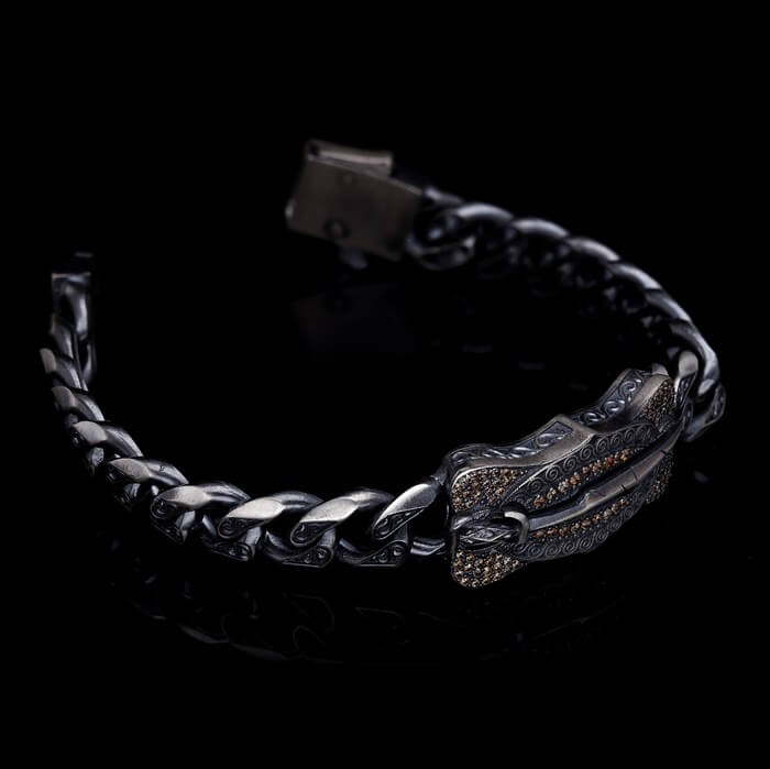 Men’s Sterling Silver Sword Chain Bracelet