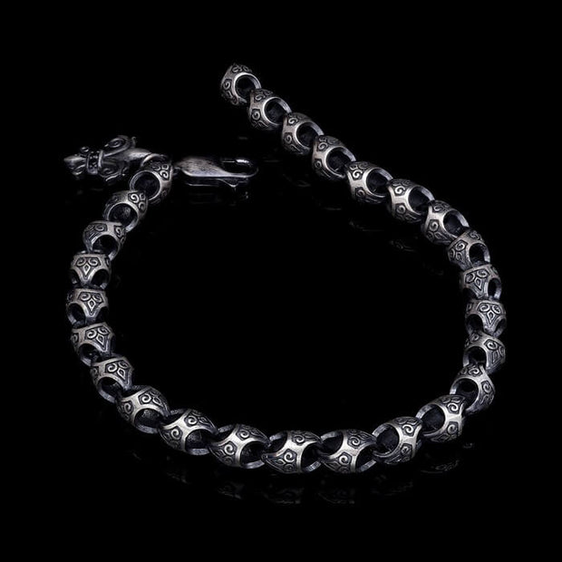 Men’s Sterling Silver Fleur De Lis Chain Bracelet