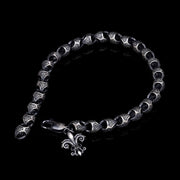 Men’s Sterling Silver Fleur De Lis Chain Bracelet