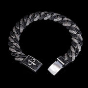 Men’s Sterling Silver Dual Color Cuban Chain Bracelet