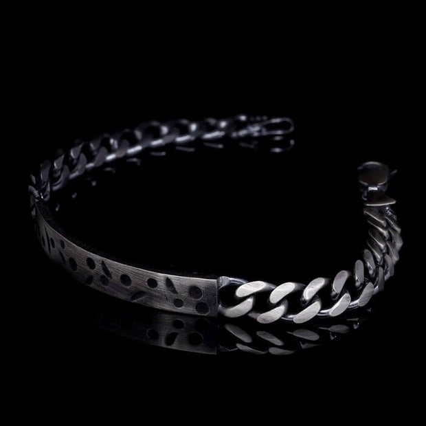 Men’s Sterling Silver Matte Enamel Bracelet