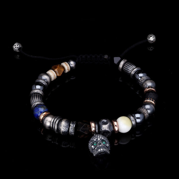 Men’s Sterling Silver Natural Stone Design Bracelet