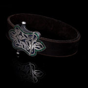 Men’s Sterling Silver Embroidered Leather Bracelet