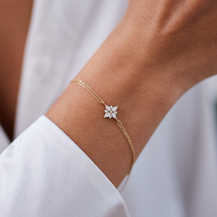 14k Gold Double Bracelet, 14k Solid Gold Bracelet, Gold Bracelet for women, Solid Gold Bracelet