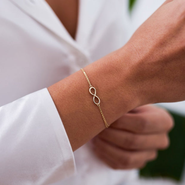 14k Gold Infinity Bracelet, 14k Solid Gold Bracelet, Gold Bracelet for women, Solid Gold Bracelet