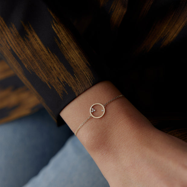 14k Gold Ring Bracelet, 14k Solid Gold Bracelet, Gold Bracelet for women, Solid Gold Bracelet