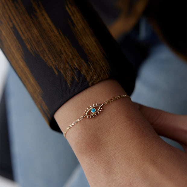 14k Gold Eyelash Bracelet, 14k Solid Gold Bracelet, Gold Bracelet for women, Solid Gold Bracelet