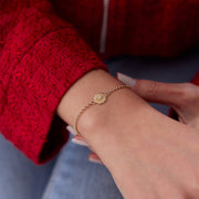 14k Gold Moon Enamel Oyster Bracelet, 14k Solid Gold Bracelet, Gold Bracelet for women, Solid Gold Bracelet