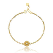 14k Gold Moon Enamel Oyster Bracelet, 14k Solid Gold Bracelet, Gold Bracelet for women, Solid Gold Bracelet