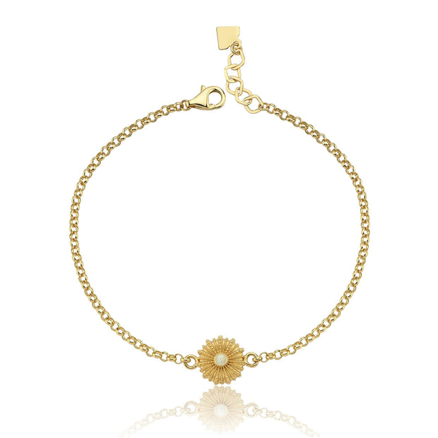 14k Gold Moon Enamel Oyster Bracelet, 14k Solid Gold Bracelet, Gold Bracelet for women, Solid Gold Bracelet
