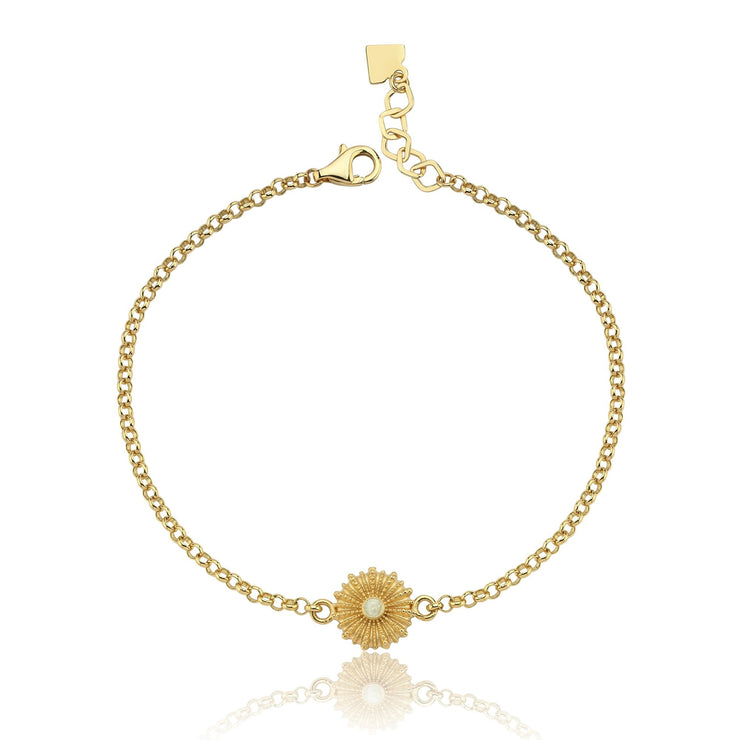 14k Gold Moon Enamel Oyster Bracelet, 14k Solid Gold Bracelet, Gold Bracelet for women, Solid Gold Bracelet
