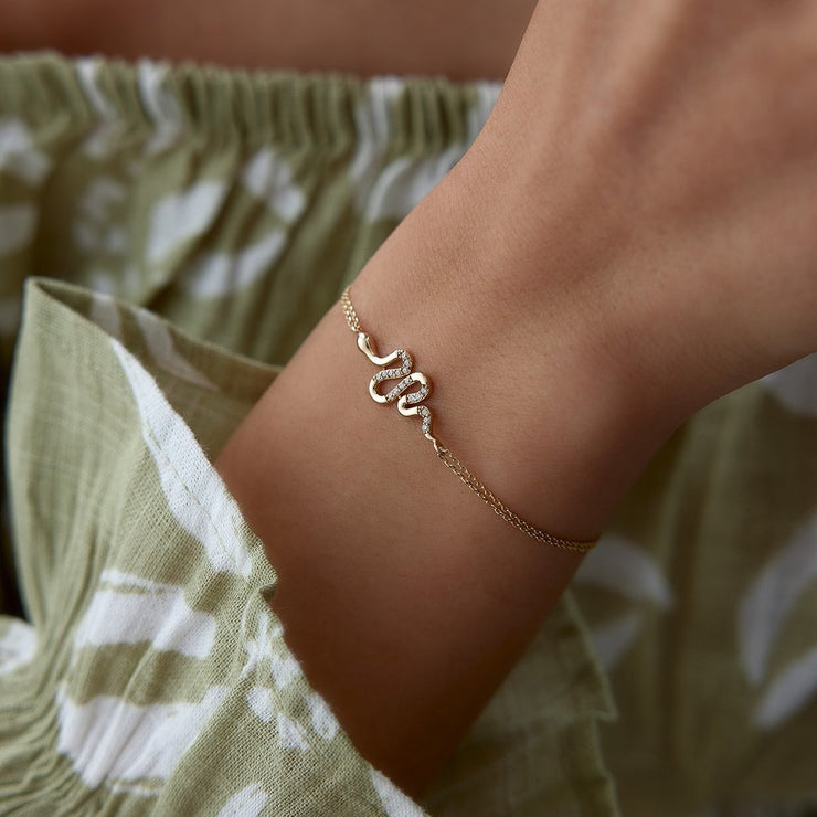 14k Gold Snake Bracelet, 14k Solid Gold Bracelet, Gold Bracelet for women, Solid Gold Bracelet
