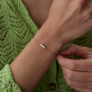 14k Gold Tria Pearl Bracelet, 14k Solid Gold Bracelet, Gold Bracelet for women, Solid Gold Bracelet