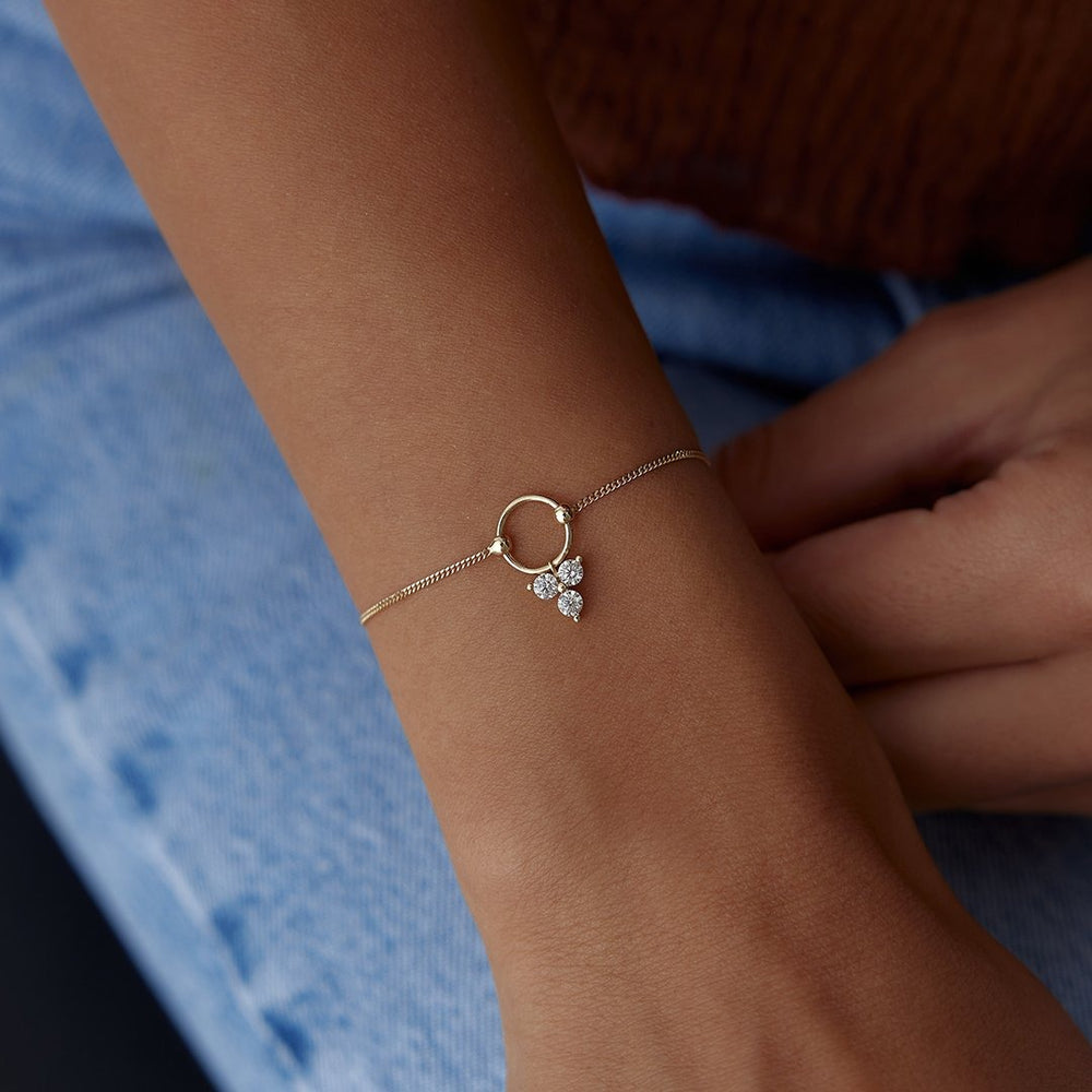 14k Gold Seed Charm Bracelet, 14k Solid Gold Bracelet, Gold Bracelet for women, Solid Gold Bracelet