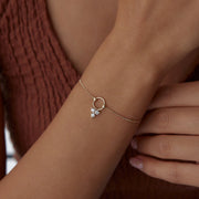 14k Gold Seed Charm Bracelet, 14k Solid Gold Bracelet, Gold Bracelet for women, Solid Gold Bracelet