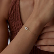 14k Gold Sueno Baguette Bracelet, 14k Solid Gold Bracelet, Gold Bracelet for women, Solid Gold Bracelet