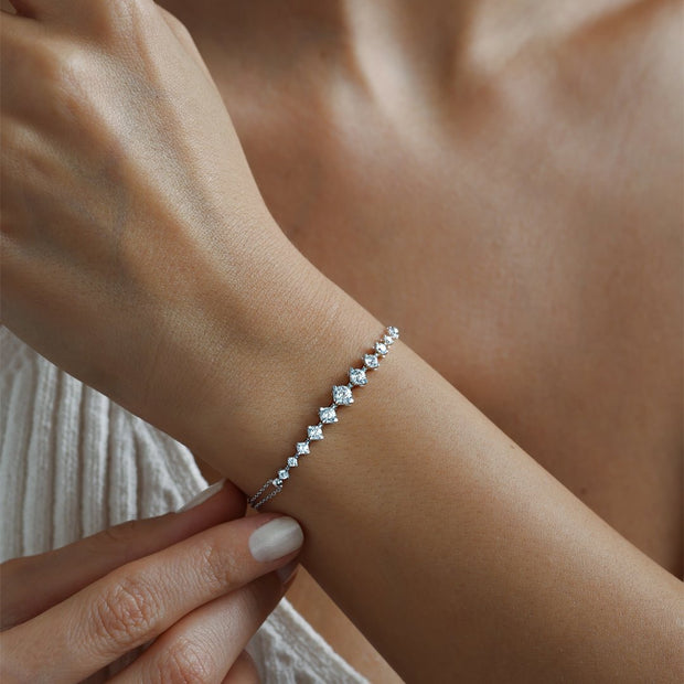 14k Gold Tennis Bracelet, 14k Solid Gold Bracelet, Gold Bracelet for women, Solid Gold Bracelet