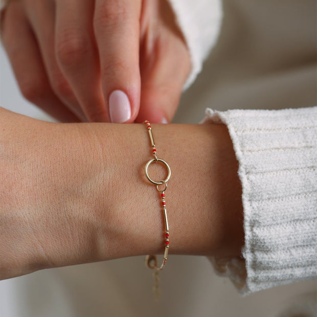14k Gold Bagel Bracelet, 14k Solid Gold Bracelet, Gold Bracelet for women, Solid Gold Bracelet