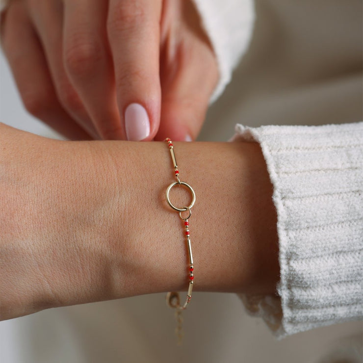 14k Gold Bagel Bracelet, 14k Solid Gold Bracelet, Gold Bracelet for women, Solid Gold Bracelet