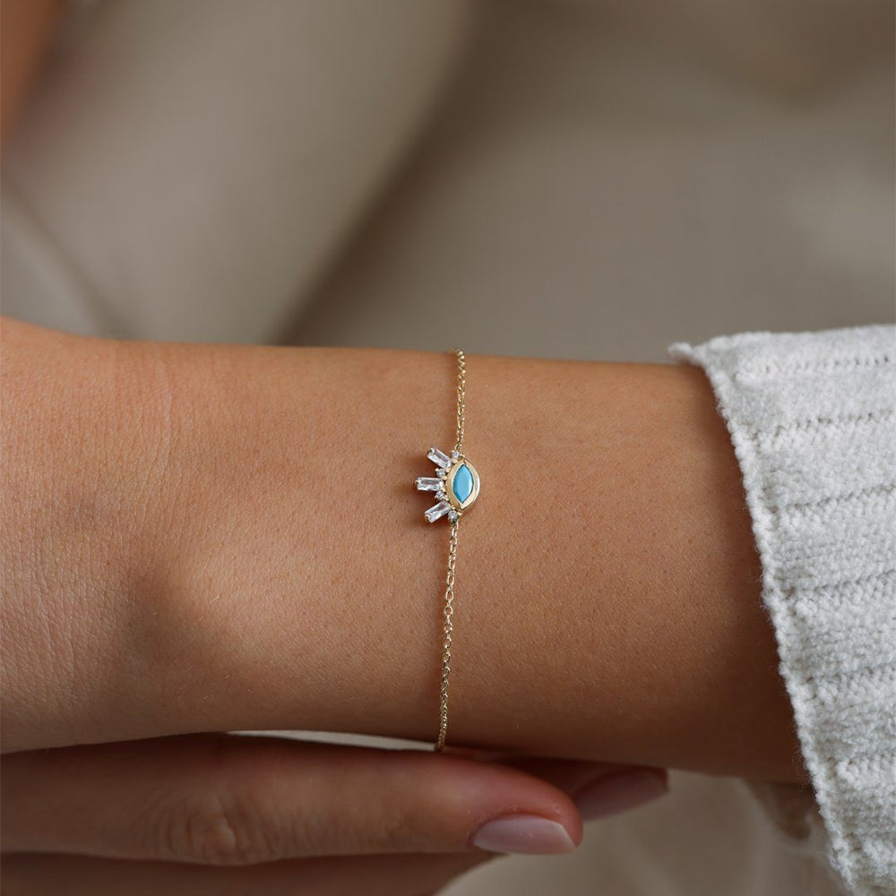14k Gold Eyelash Bracelet, 14k Solid Gold Bracelet, Gold Bracelet for women, Solid Gold Bracelet