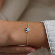 14k Gold Eyelash Bracelet, 14k Solid Gold Bracelet, Gold Bracelet for women, Solid Gold Bracelet