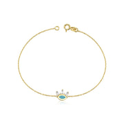 14k Gold Eyelash Bracelet, 14k Solid Gold Bracelet, Gold Bracelet for women, Solid Gold Bracelet