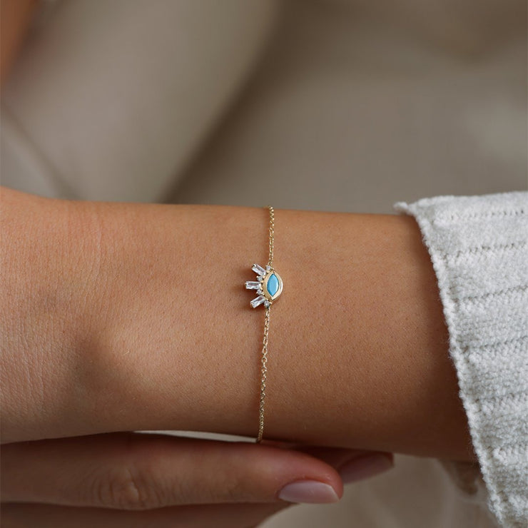 14k Gold Eyelash Bracelet, 14k Solid Gold Bracelet, Gold Bracelet for women, Solid Gold Bracelet