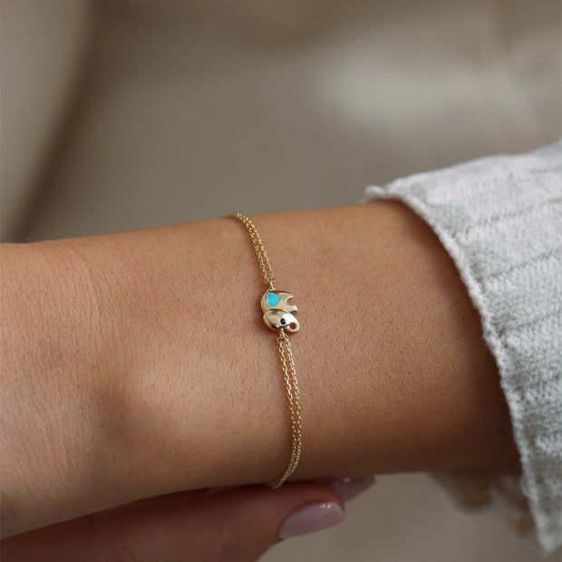 14k Gold Elephant Bracelet, 14k Solid Gold Bracelet, Gold Bracelet for women, Solid Gold Bracelet