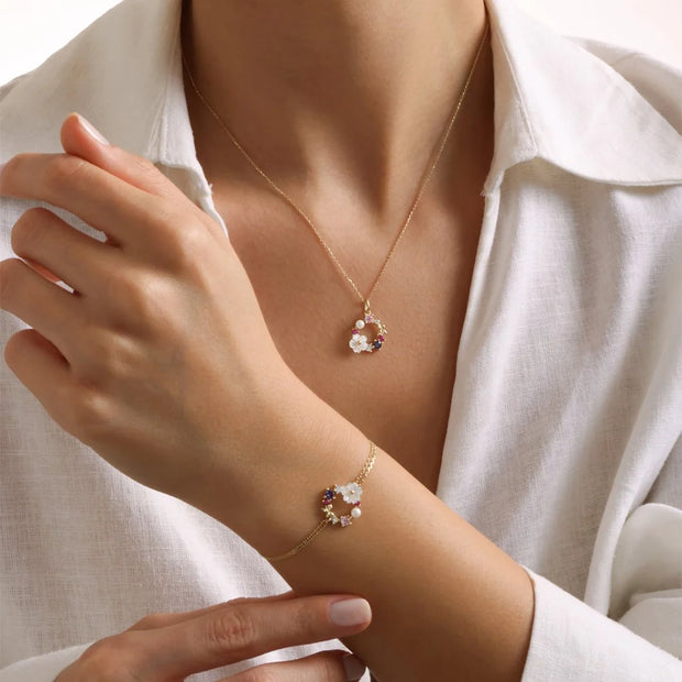 14k Gold Cover Flower Bracelet, 14k Solid Gold Bracelet, Gold Bracelet for women, Solid Gold Bracelet