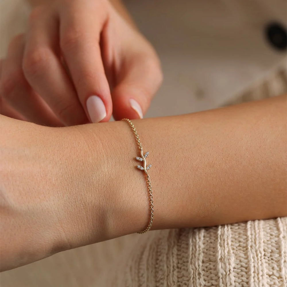 14k Gold Mini Spike Bracelet, 14k Solid Gold Bracelet, Gold Bracelet for women, Solid Gold Bracelet