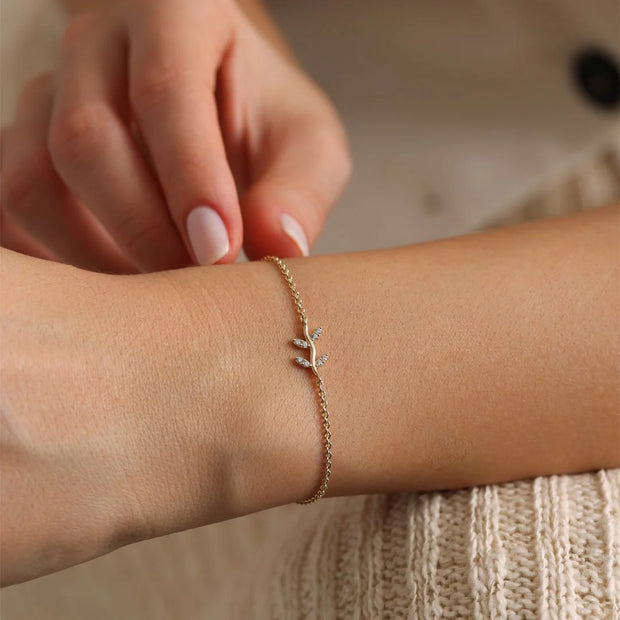 14k Gold Mini Spike Bracelet, 14k Solid Gold Bracelet, Gold Bracelet for women, Solid Gold Bracelet