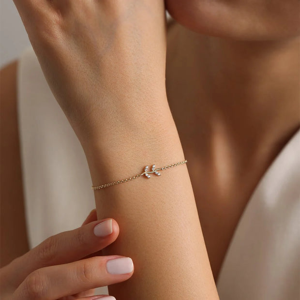 14k Gold Mini Spike Bracelet, 14k Solid Gold Bracelet, Gold Bracelet for women, Solid Gold Bracelet