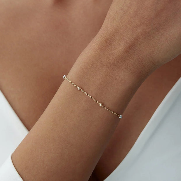14k Gold Gourmet Chain Dorika Bracelet, 14k Solid Gold Bracelet, Gold Bracelet for women, Solid Gold Bracelet