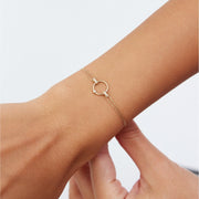 14k Gold Geometric Bracelet, 14k Solid Gold Bracelet, Gold Bracelet for women, Solid Gold Bracelet