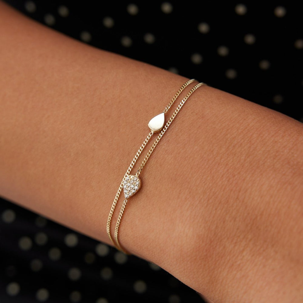 14k Gold Bridge Bracelet, 14k Solid Gold Bracelet, Gold Bracelet for women, Solid Gold Bracelet