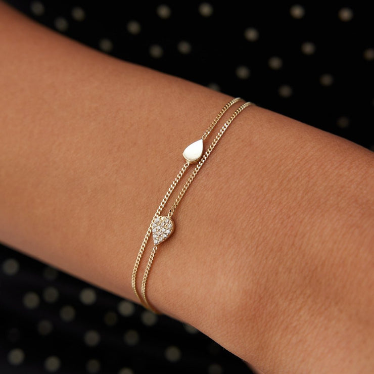 14k Gold Bridge Bracelet, 14k Solid Gold Bracelet, Gold Bracelet for women, Solid Gold Bracelet