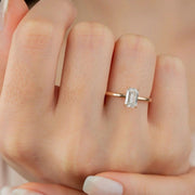 emerald diamond ring, 1.00 ct. emerald diamond ring, 1.00 ct. emerald diamond solitaire ring