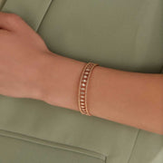 Boho 0.58ct Baguette Diamond Stone Rose Gold Bracelet,diamond bracelet, 0.58ct diamond bracelet