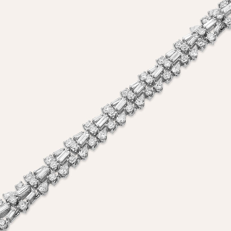 Vera 9.08ct Baguette and Drop Cut Diamond Stone Bracelet,diamond bracelet, 9.08ct diamond bracelet