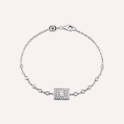 Allure 0.58ct Diamond and Baguette White Gold Bracelet,diamond bracelet, 0.58ct diamond bracelet