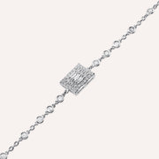 Allure 0.58ct Diamond and Baguette White Gold Bracelet,diamond bracelet, 0.58ct diamond bracelet