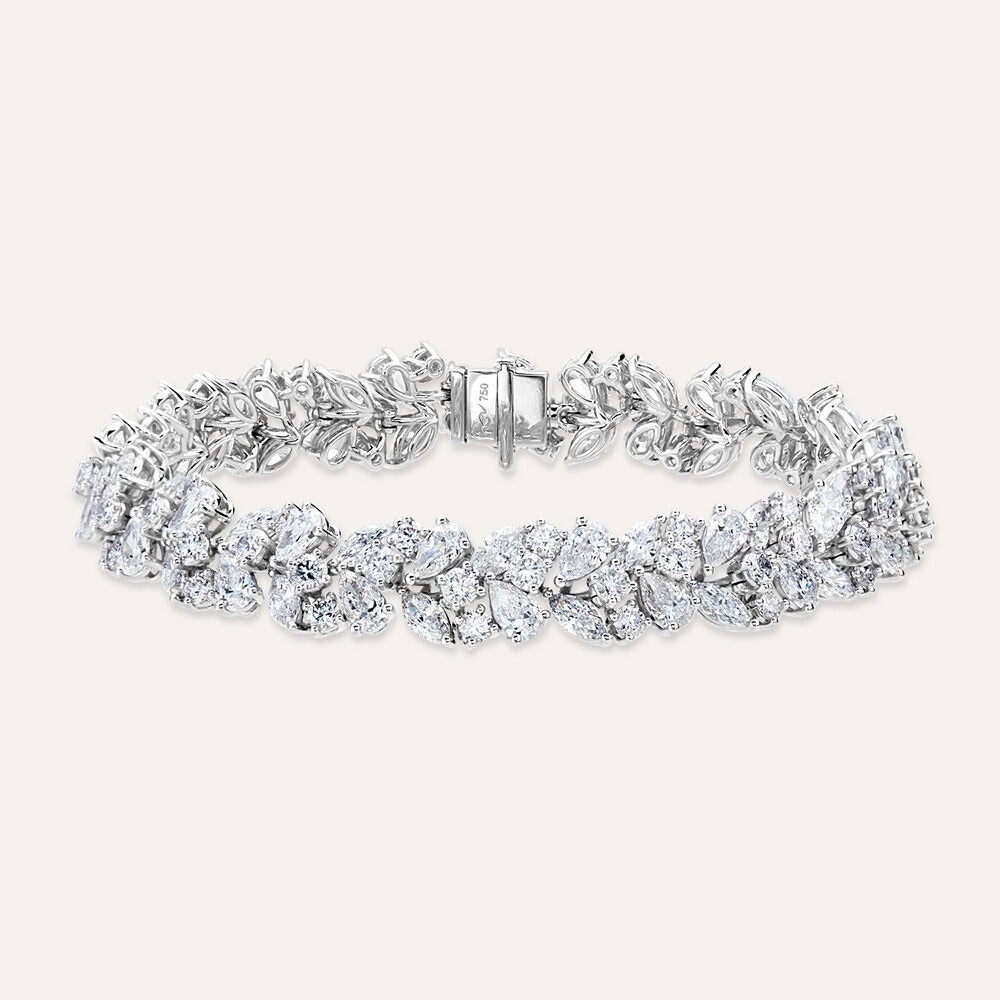 15.39ct Marquise and Drop Cut Diamond Stone Bracelet,diamond bracelet, 15.39ct diamond bracelet