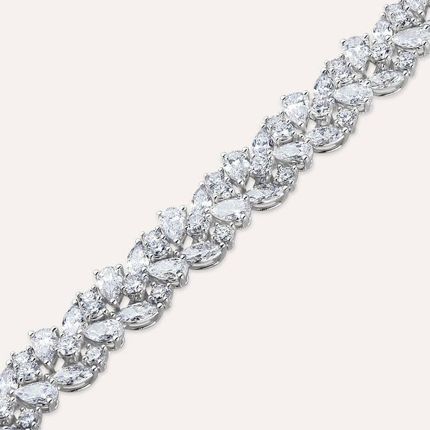 15.39ct Marquise and Drop Cut Diamond Stone Bracelet,diamond bracelet, 15.39ct diamond bracelet