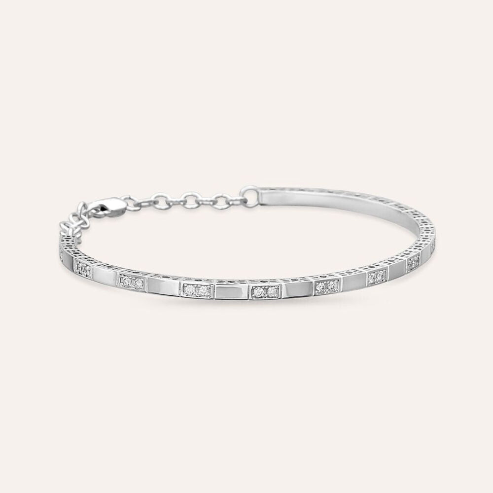 Oblong 0.41ct Diamond Stone White Gold Bracelet,diamond bracelet, 0.41ct diamond bracelet