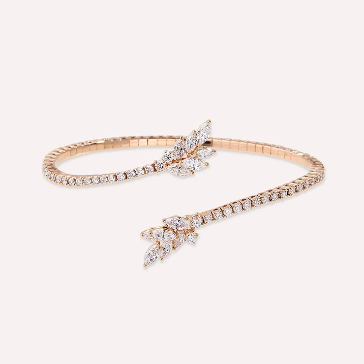 Zoe 2.64ct Marquise Cut Diamond Stone Rose Gold Bracelet,diamond bracelet, 2.64ct diamond bracelet