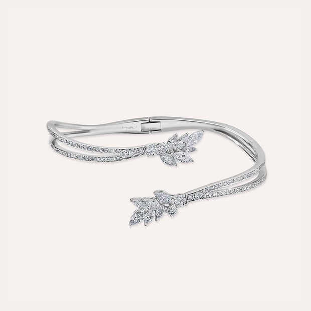 3.81ct White Gold Bracelet with Marquise Cut Diamond Stone,diamond bracelet, 3.81ct diamond bracelet